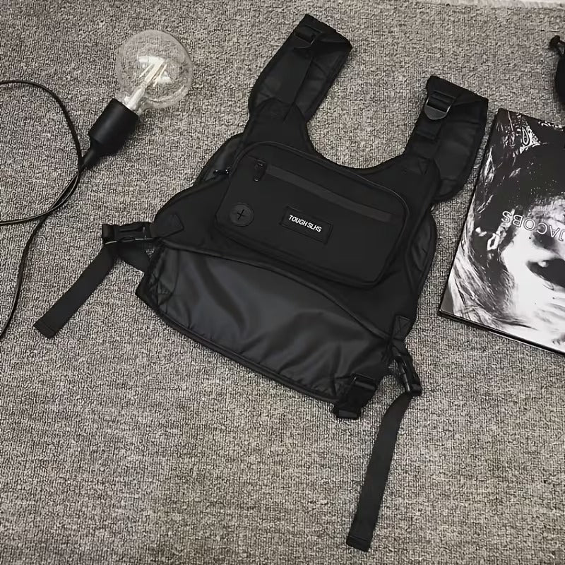 Urban Men Ergonomic Chest Bag with Multi Pockets, Secure Fit, Earphone Port, and Adjustable Strap