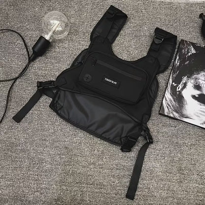 Urban Men Ergonomic Chest Bag with Multi Pockets, Secure Fit, Earphone Port, and Adjustable Strap