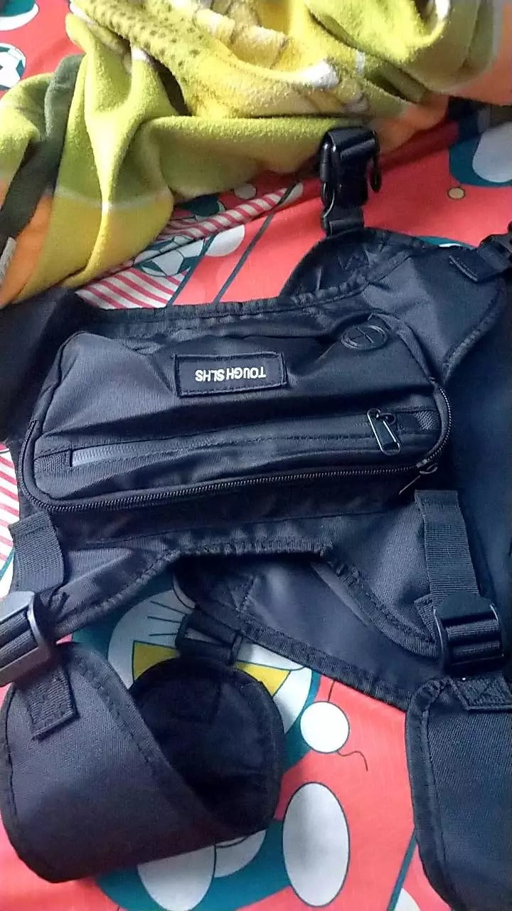 Urban Men Ergonomic Chest Bag with Multi Pockets, Secure Fit, Earphone Port, and Adjustable Strap