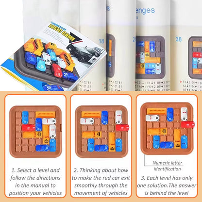 Vehicle Maze Toy With Colorful Cars, Move Cars Out of the Garage, Brain-Training, Safe for 6+