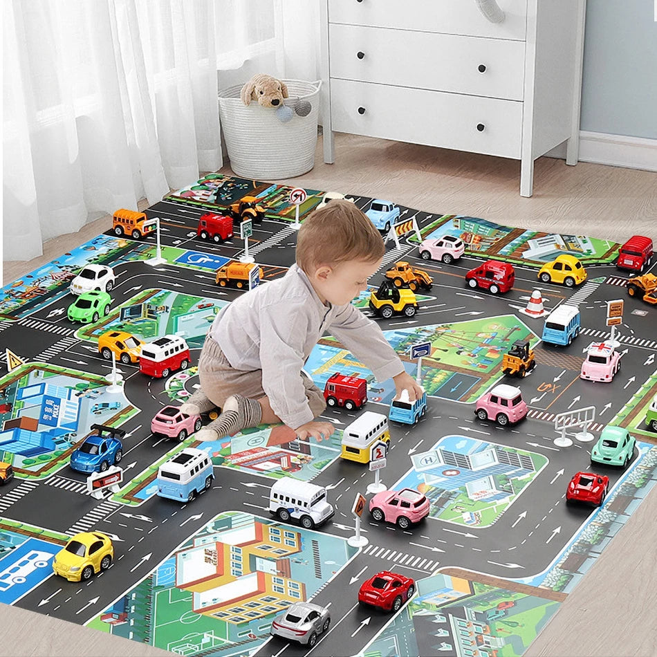 Vibrant Roadway Playmat – Endless Adventures for Kids with Educational & Imaginative Play, Safe for Ages 3+