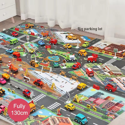 Vibrant Roadway Playmat – Endless Adventures for Kids with Educational & Imaginative Play, Safe for Ages 3+