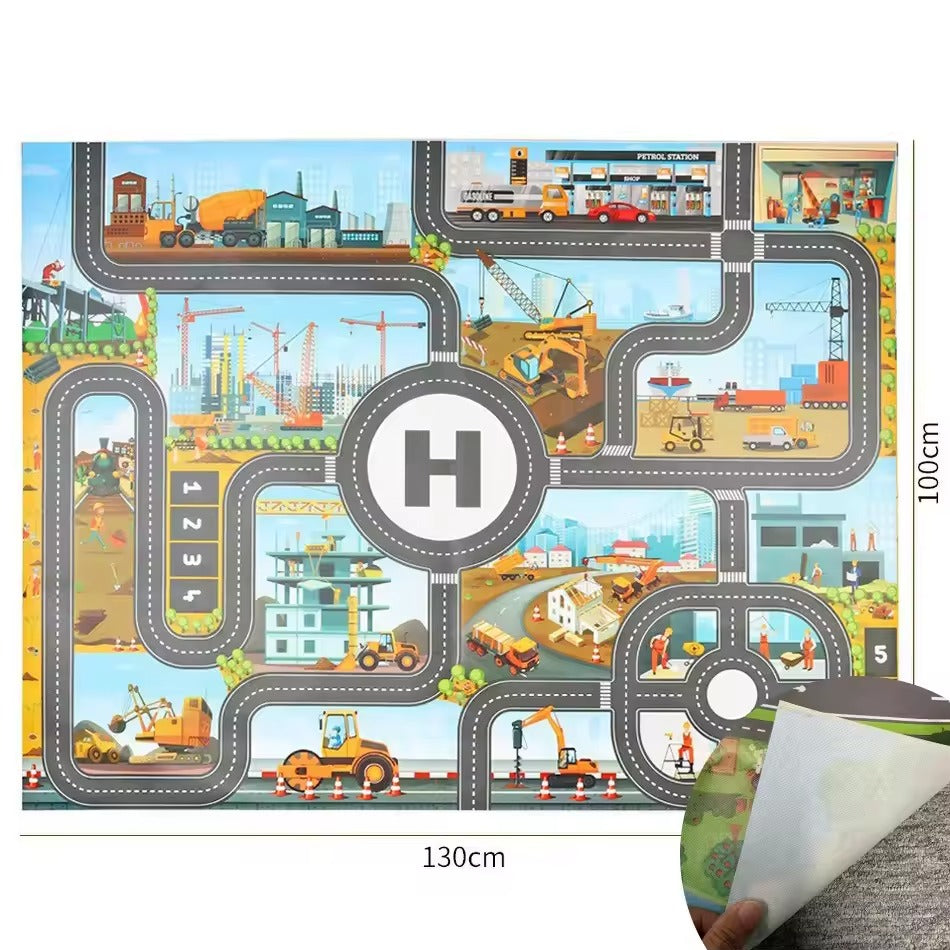 Vibrant Roadway Playmat – Endless Adventures for Kids with Educational & Imaginative Play, Safe for Ages 3+