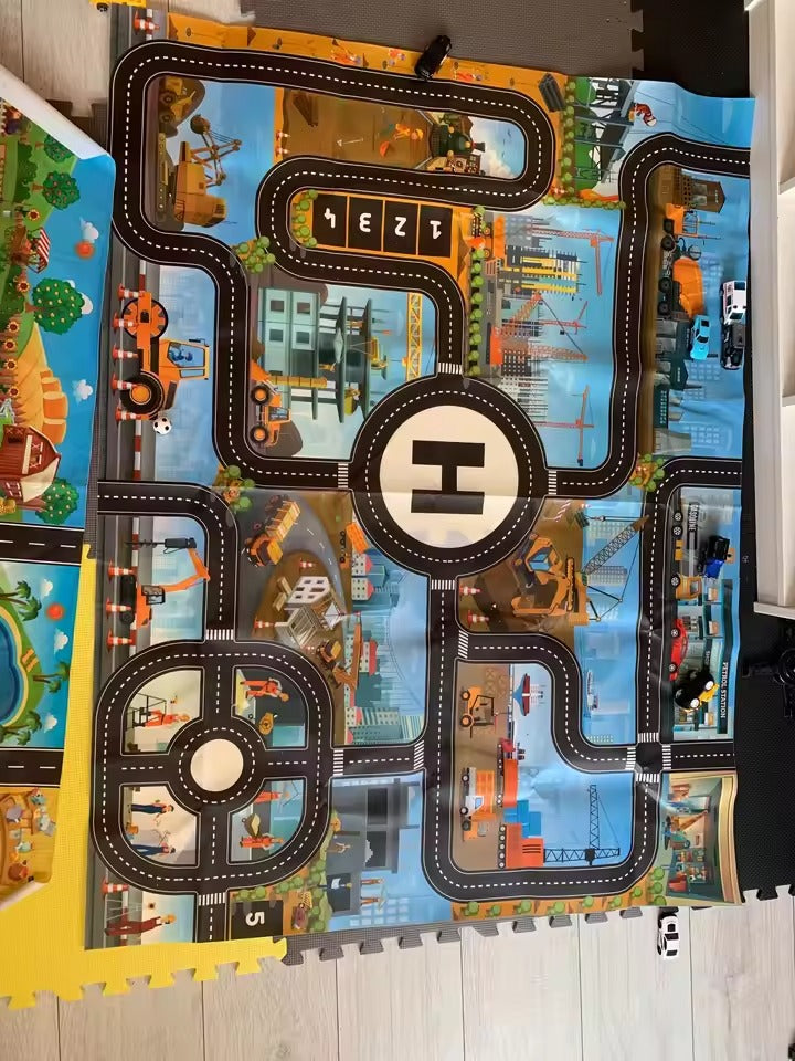 Vibrant Roadway Playmat – Endless Adventures for Kids with Educational & Imaginative Play, Safe for Ages 3+