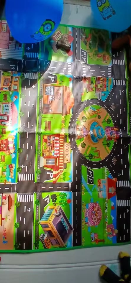 Vibrant Roadway Playmat – Endless Adventures for Kids with Educational & Imaginative Play, Safe for Ages 3+