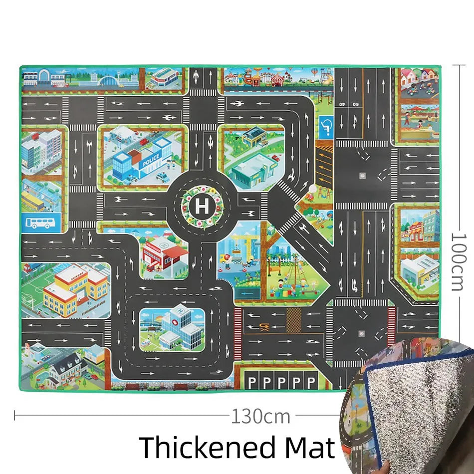 Vibrant Roadway Playmat – Endless Adventures for Kids with Educational & Imaginative Play, Safe for Ages 3+