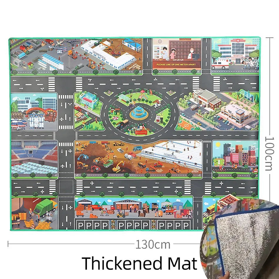 Vibrant Roadway Playmat – Endless Adventures for Kids with Educational & Imaginative Play, Safe for Ages 3+