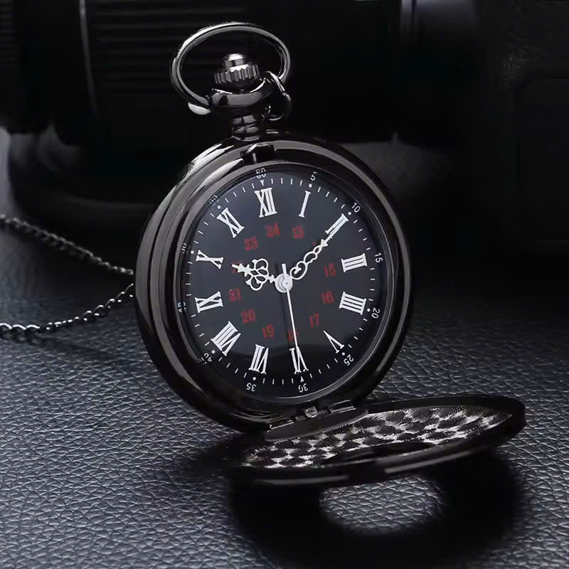 Vintage Half Hunter Pocket Watch with Cover, Chain, Safe Materials, Compact and Easy to Carry