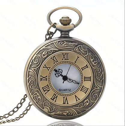 Vintage Half Hunter Pocket Watch with Cover, Chain, Safe Materials, Compact and Easy to Carry