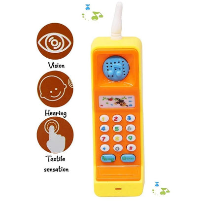 Vintage Learning Phone with Sound Effects, Flashing Lights, Simulated Phone Calls and Easy to Hold, Safe for Months 18+