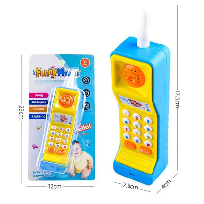 Vintage Learning Phone with Sound Effects, Flashing Lights, Simulated Phone Calls and Easy to Hold, Safe for Months 18+