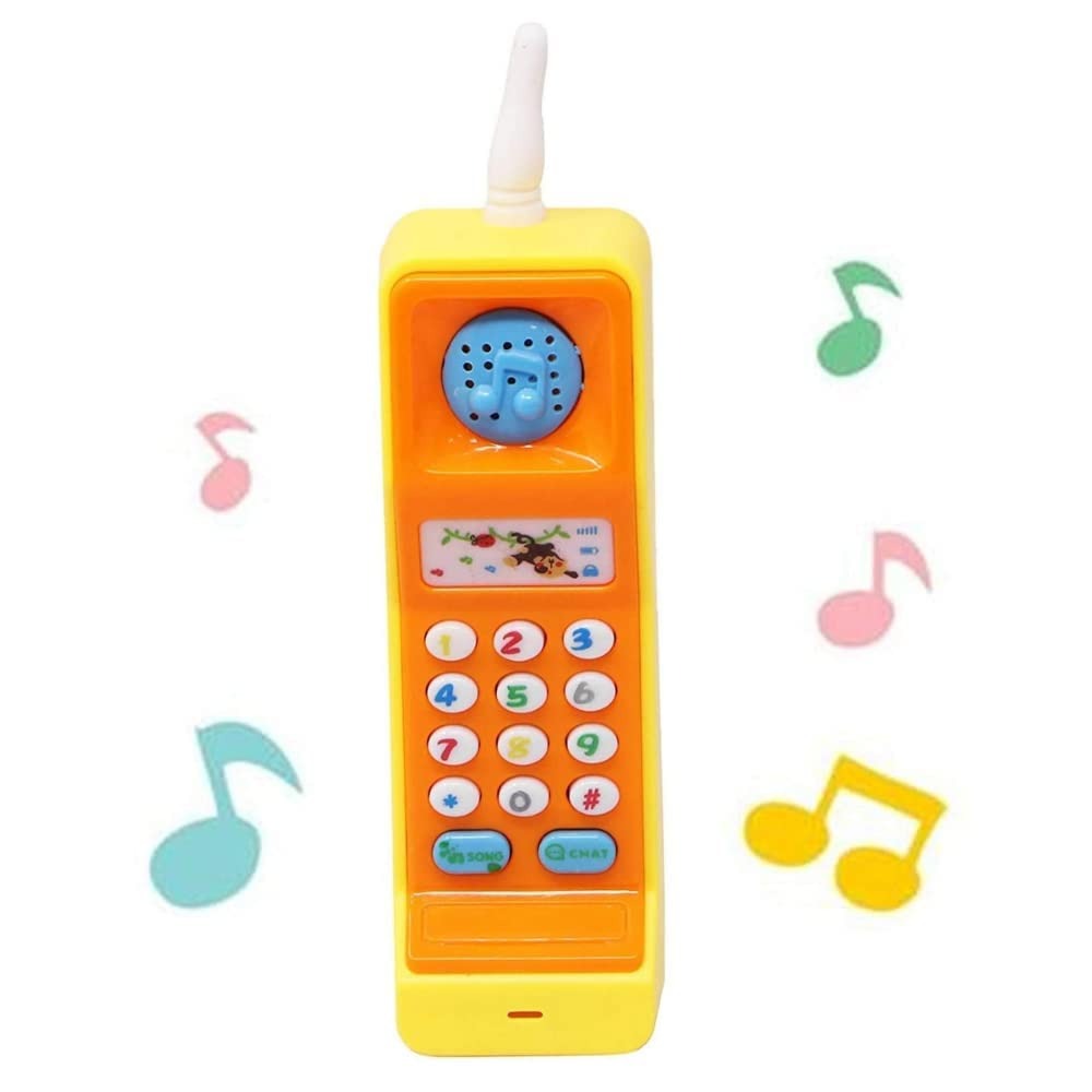 Vintage Learning Phone with Sound Effects, Flashing Lights, Simulated Phone Calls and Easy to Hold, Safe for Months 18+