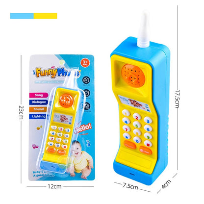 Vintage Learning Phone with Sound Effects, Flashing Lights, Simulated Phone Calls and Easy to Hold, Safe for Months 18+