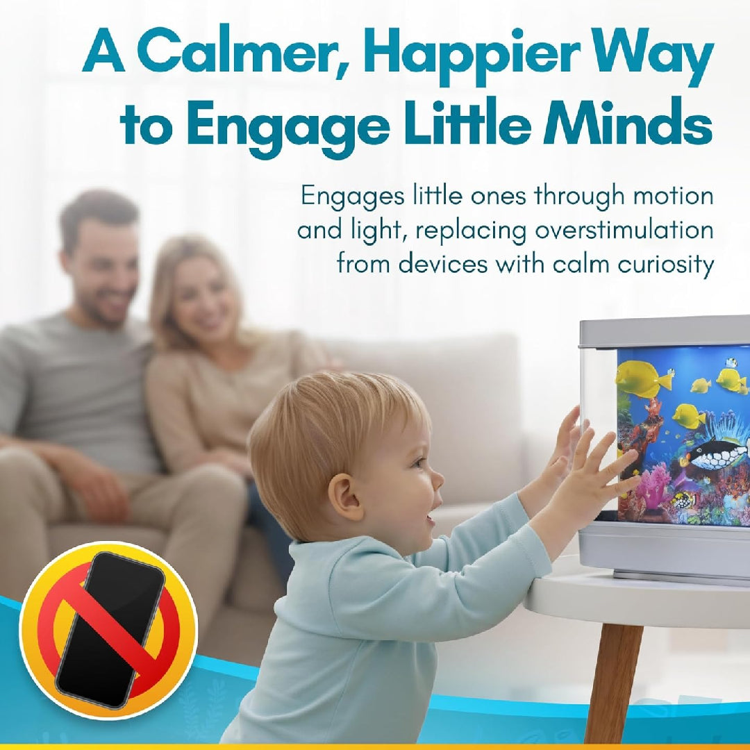 Virtual Ocean Desk Fish Tank with LED Night Light – Stress-Relief Motion Lamp, Perfect Gift for Kids & Home Decor