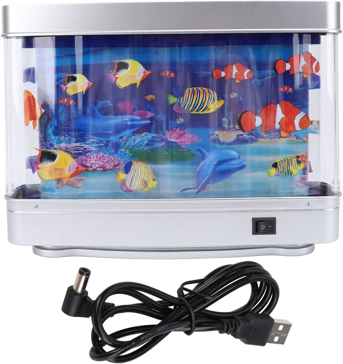 Virtual Ocean Desk Fish Tank with LED Night Light – Stress-Relief Motion Lamp, Perfect Gift for Kids & Home Decor