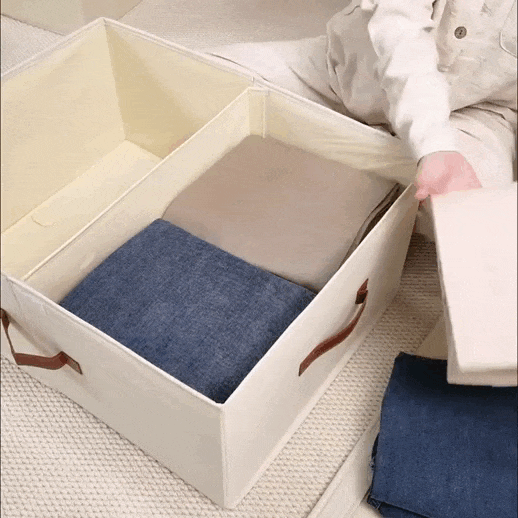 Wardrobe Clothing Organizer, Foldable, Large Capacity Storage Box with Adjustable Dividers