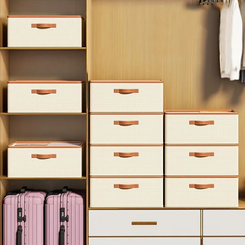 Wardrobe Clothing Organizer, Foldable, Large Capacity Storage Box with Adjustable Dividers