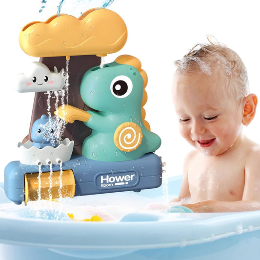 Waterfall Dinosaur Bath Toy - No Batteries Required, Easy to Use and Install, Safe for Ages 1+