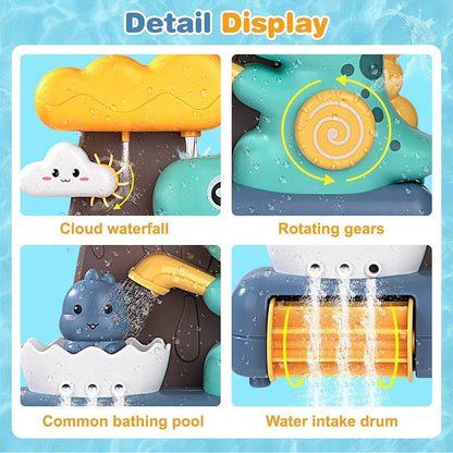 Waterfall Dinosaur Bath Toy - No Batteries Required, Easy to Use and Install, Safe for Ages 1+
