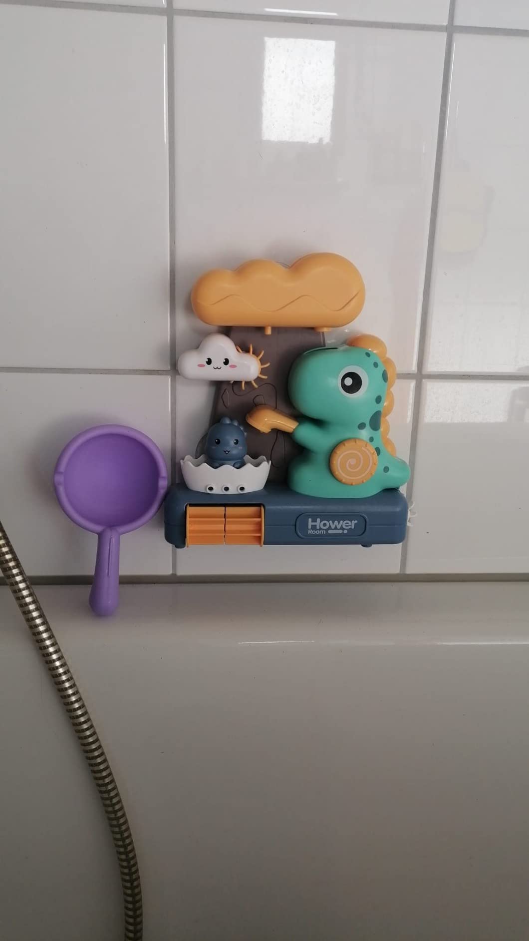Waterfall Dinosaur Bath Toy - No Batteries Required, Easy to Use and Install, Safe for Ages 1+