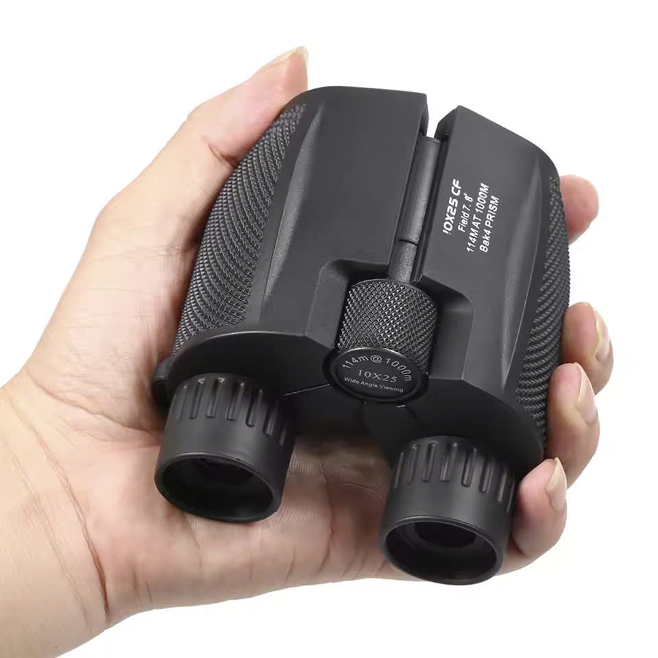 Waterproof High-Power Night-Vision Binoculars for Adults and Kids with 10×25 Magnification, Carrying Strap, Storage Pouch