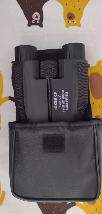 Waterproof High-Power Night-Vision Binoculars for Adults and Kids with 10×25 Magnification, Carrying Strap, Storage Pouch