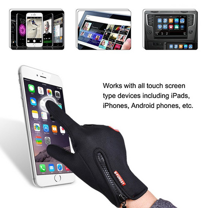 Weather Windproof Waterproof Heated Gloves with Touchscreen, Non-Slip