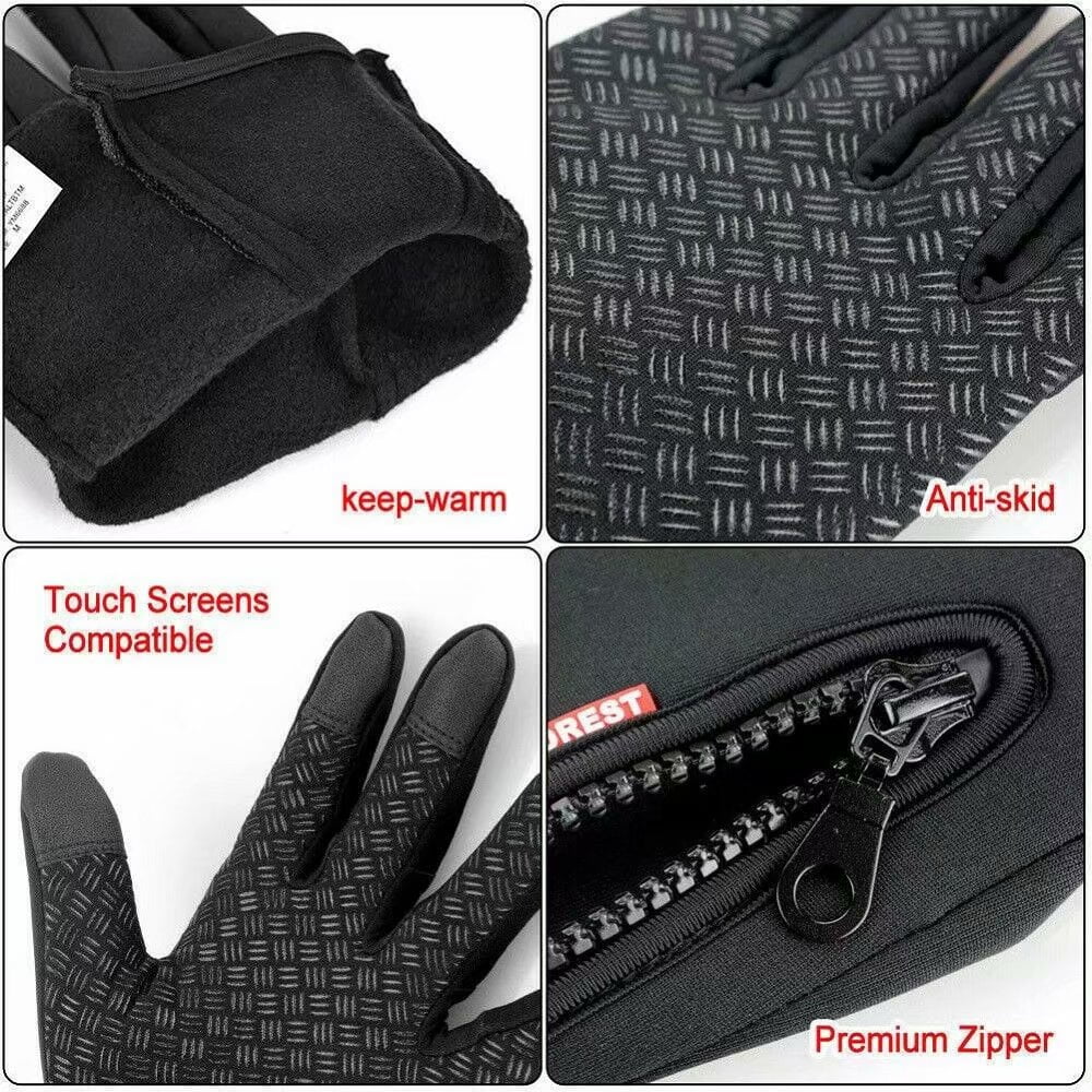 Weather Windproof Waterproof Heated Gloves with Touchscreen, Non-Slip