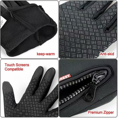 Weather Windproof Waterproof Heated Gloves with Touchscreen, Non-Slip