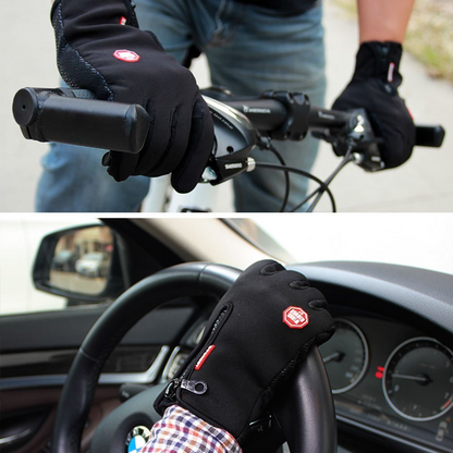 Weather Windproof Waterproof Heated Gloves with Touchscreen, Non-Slip