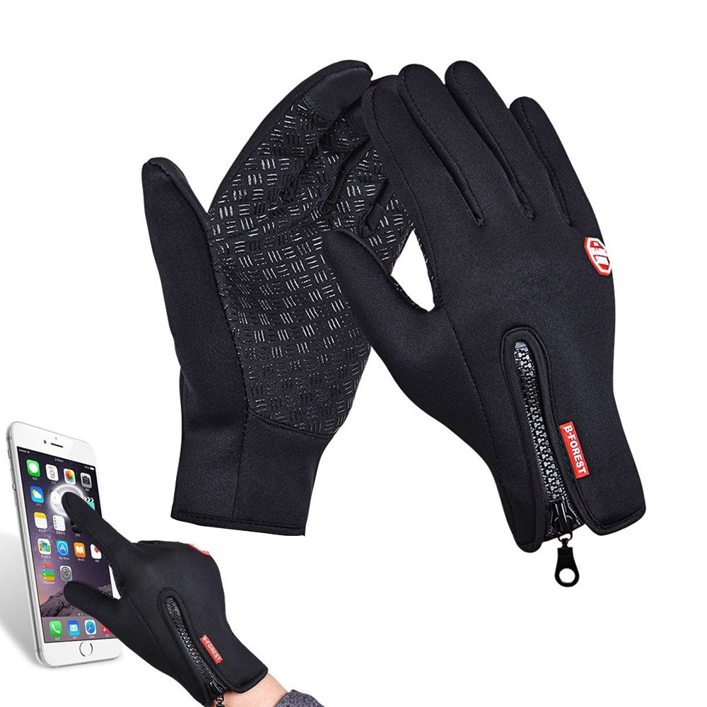 Weather Windproof Waterproof Heated Gloves with Touchscreen, Non-Slip