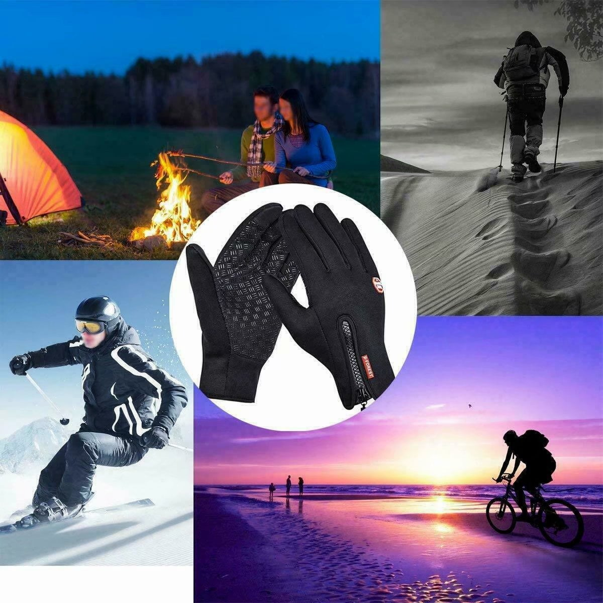 Weather Windproof Waterproof Heated Gloves with Touchscreen, Non-Slip