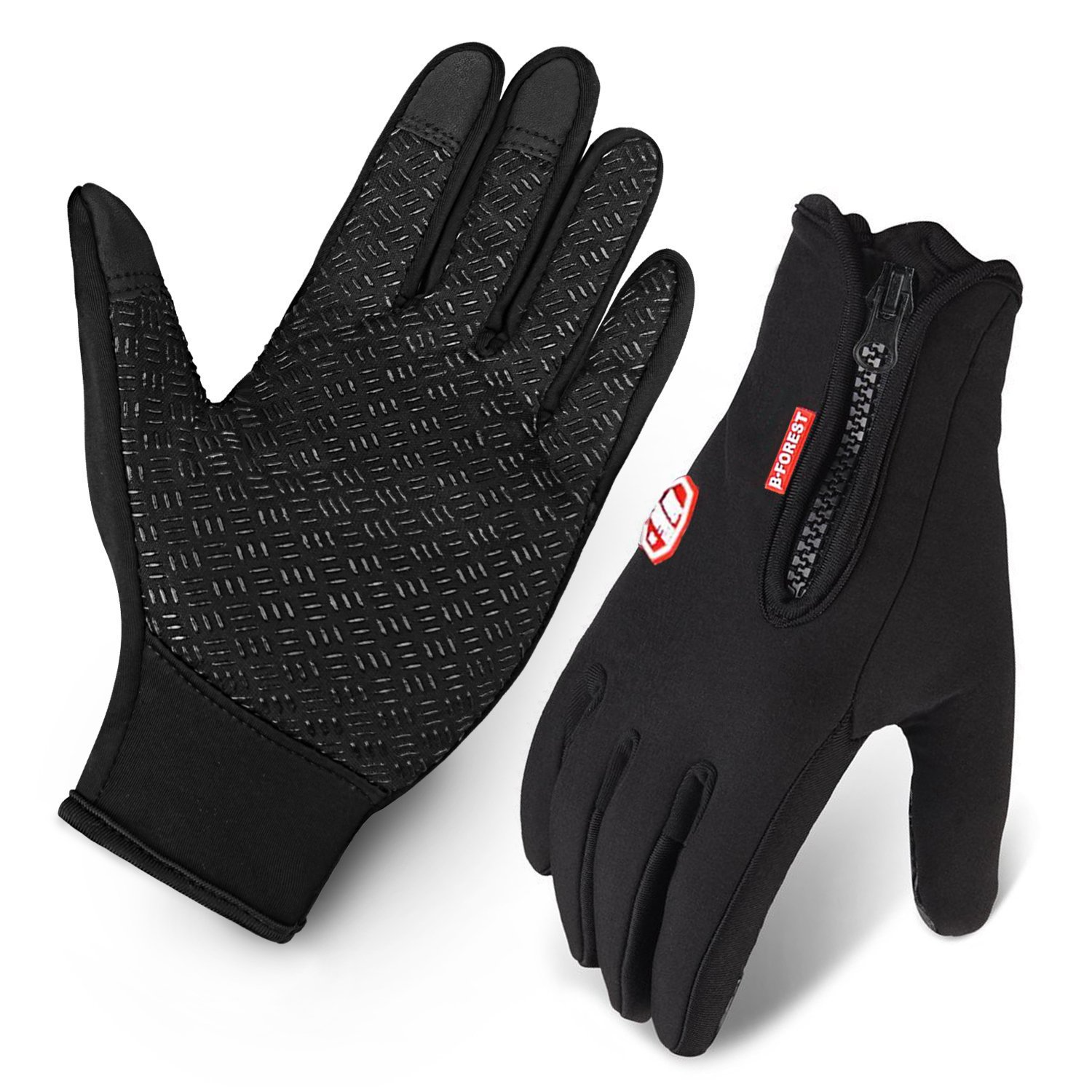 Weather Windproof Waterproof Heated Gloves with Touchscreen, Non-Slip