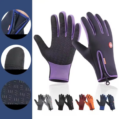 Weather Windproof Waterproof Heated Gloves with Touchscreen, Non-Slip