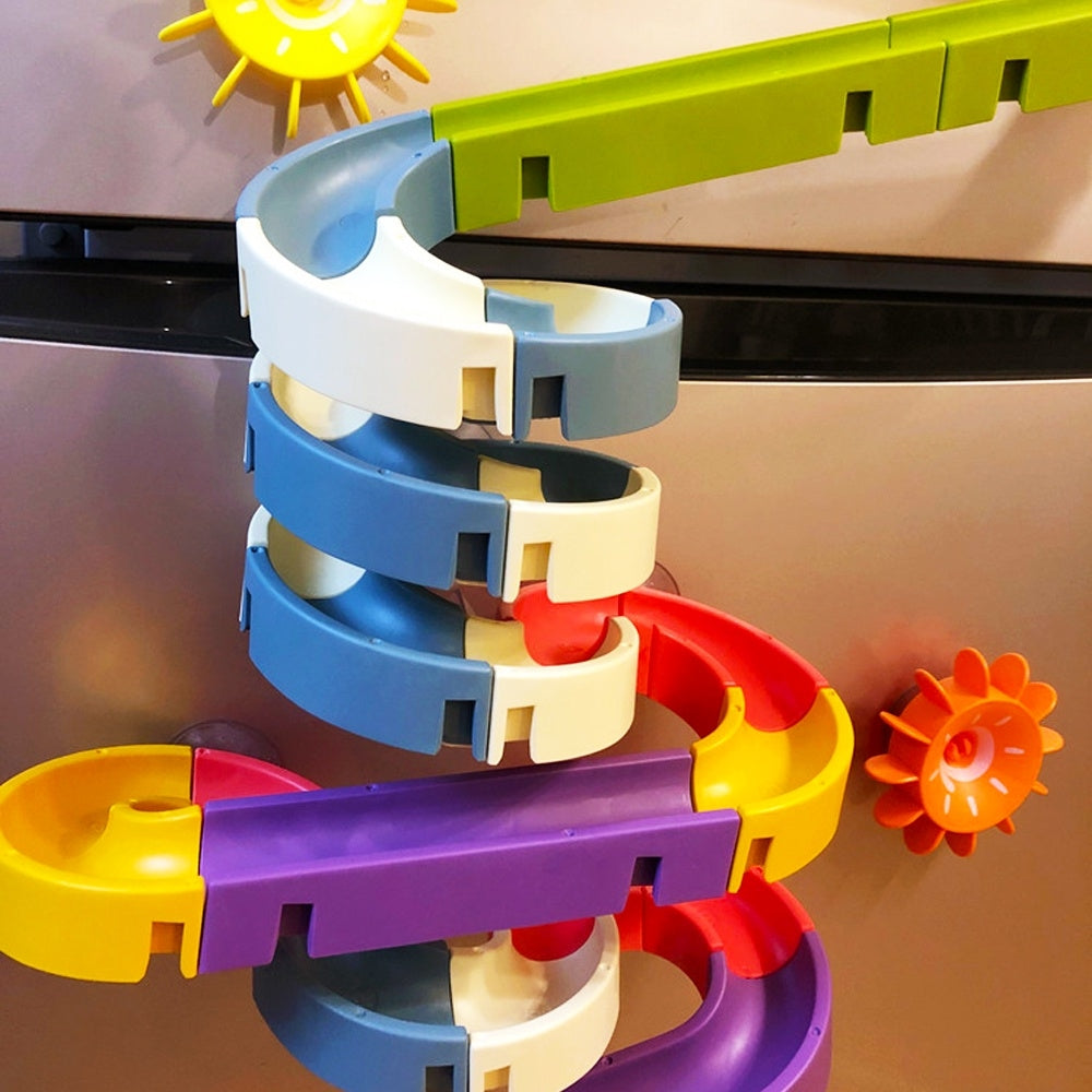 Wind-Up Duck Slide, DIY Building Blocks, Colorful, Bathtub Wall Mount, Boosts Imagination, Safe for Ages 3+