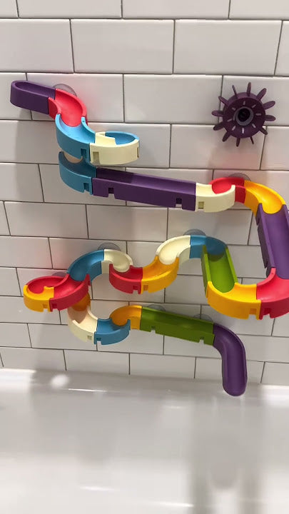 Wind-Up Duck Slide, DIY Building Blocks, Colorful, Bathtub Wall Mount, Boosts Imagination, Safe for Ages 3+