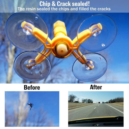 Windshield Crack Repair Kit with Vacuum Function