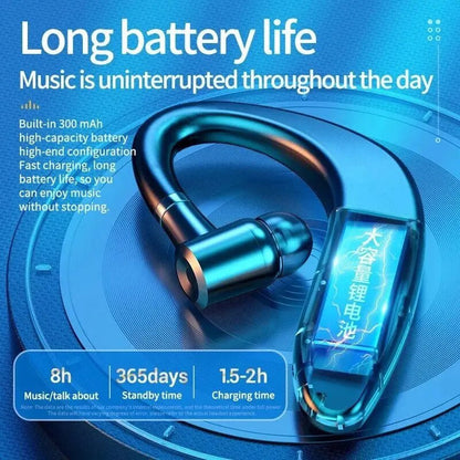 Wireless Bluetooth Headset with Noise Cancellation and Long Battery