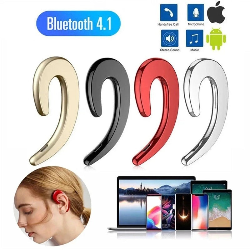 Wireless Bone Conduction Bluetooth Earhook with Mic & Noise Cancelling