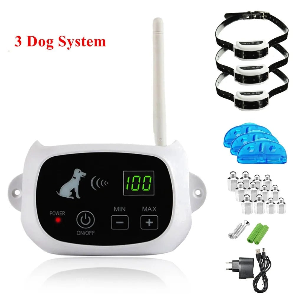 Wireless Waterproof Dog Fence with Adjustable Training Collar