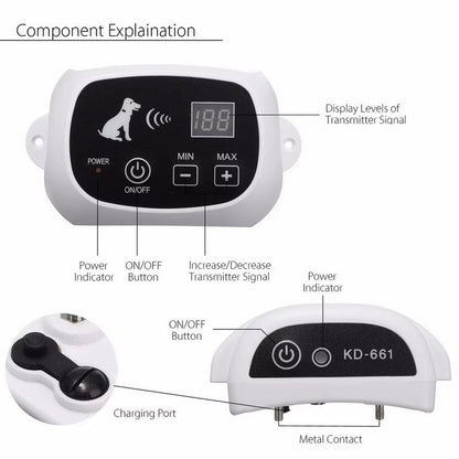 Wireless Waterproof Dog Fence with Adjustable Training Collar