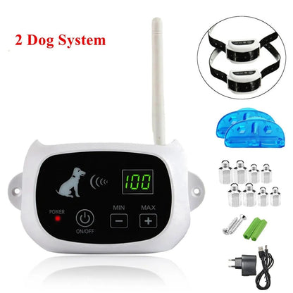Wireless Waterproof Dog Fence with Adjustable Training Collar