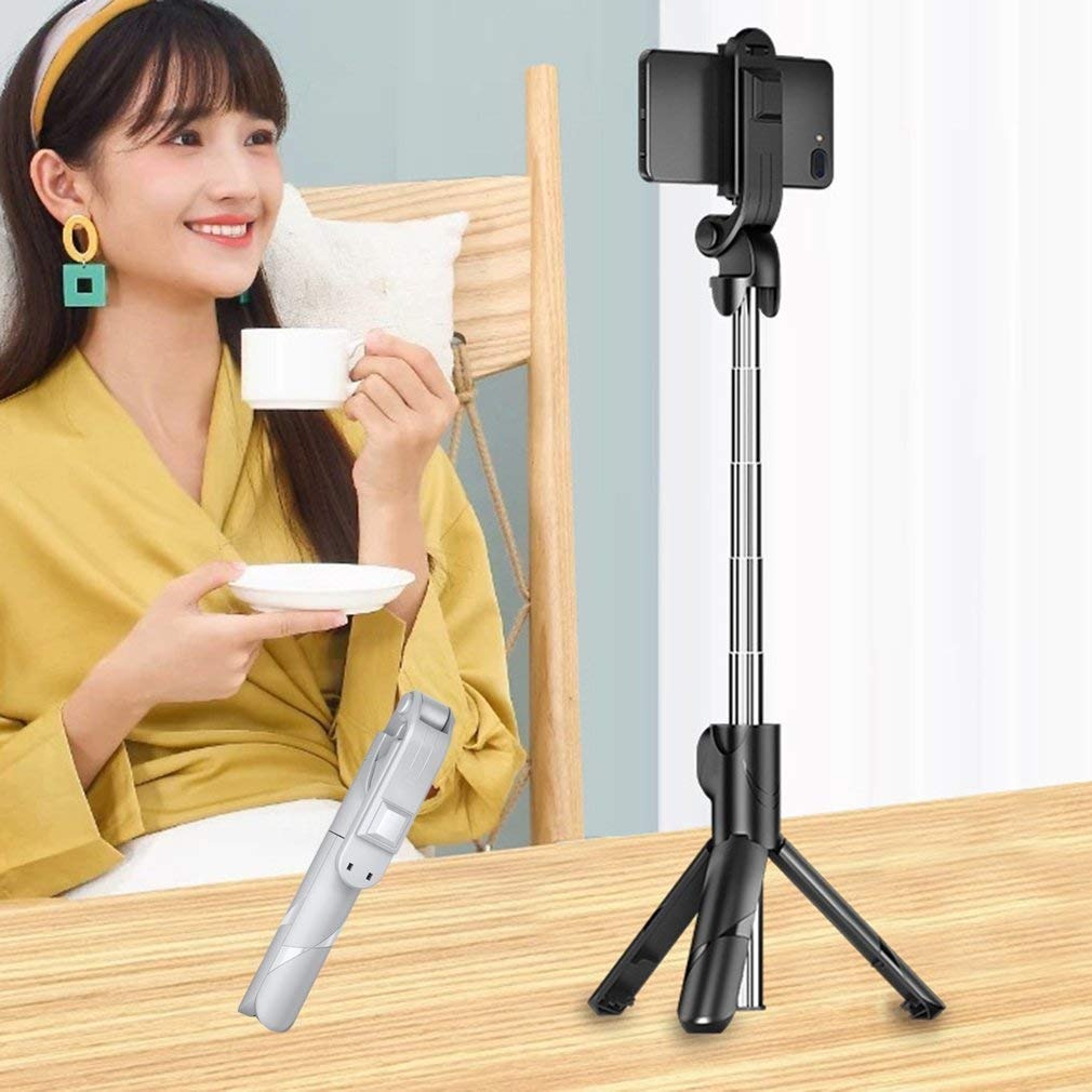 Wireless Bluetooth Selfie Stick with Extendable Stick, Tripod Stand, Rotatable Phone Hold