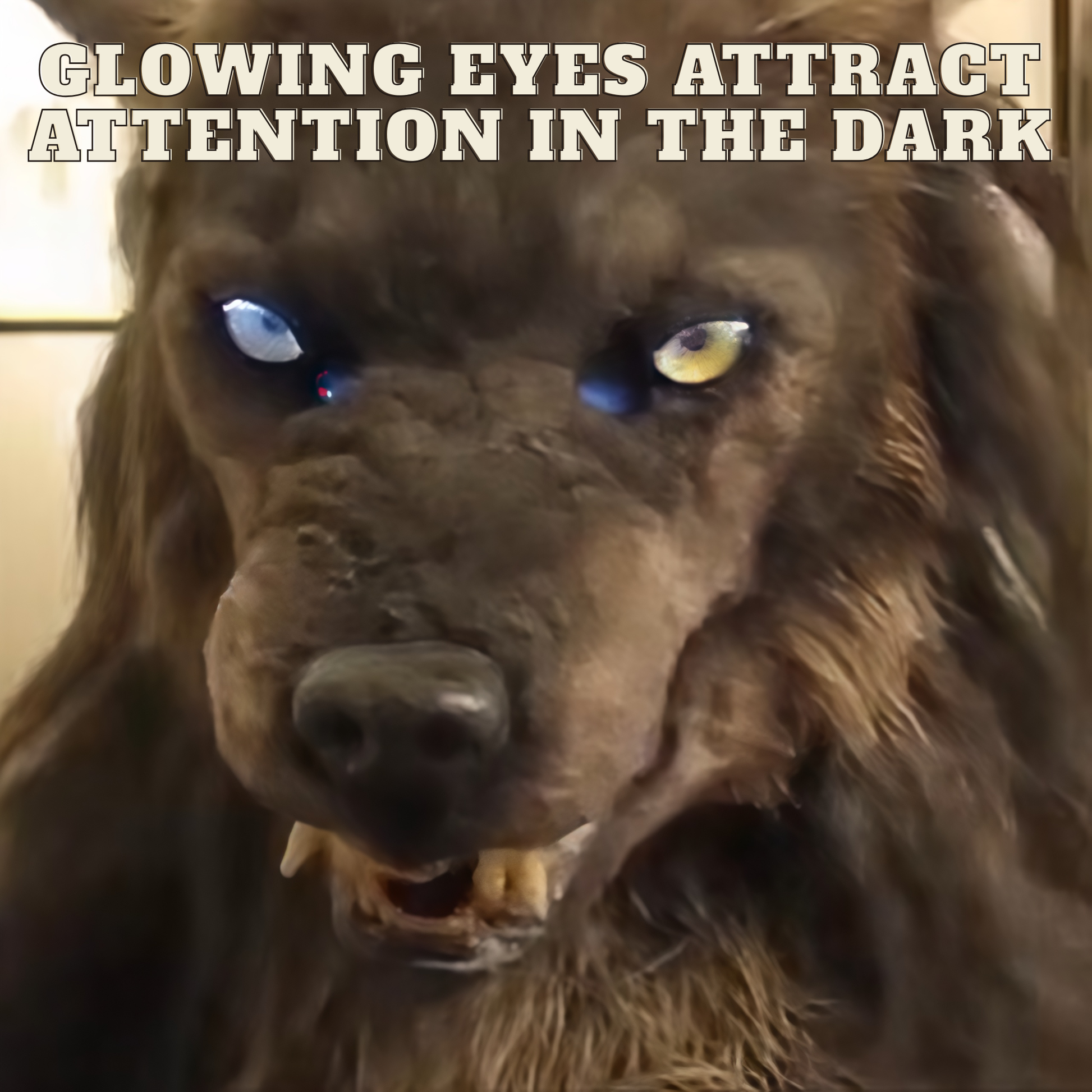 Wolf Mask Halloween Costume Accessory with Glowing Eyes, Movable Jaw, and Adjustable Strap