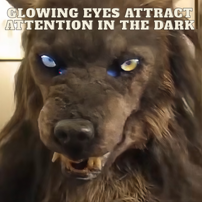 Wolf Mask Halloween Costume Accessory with Glowing Eyes, Movable Jaw, and Adjustable Strap