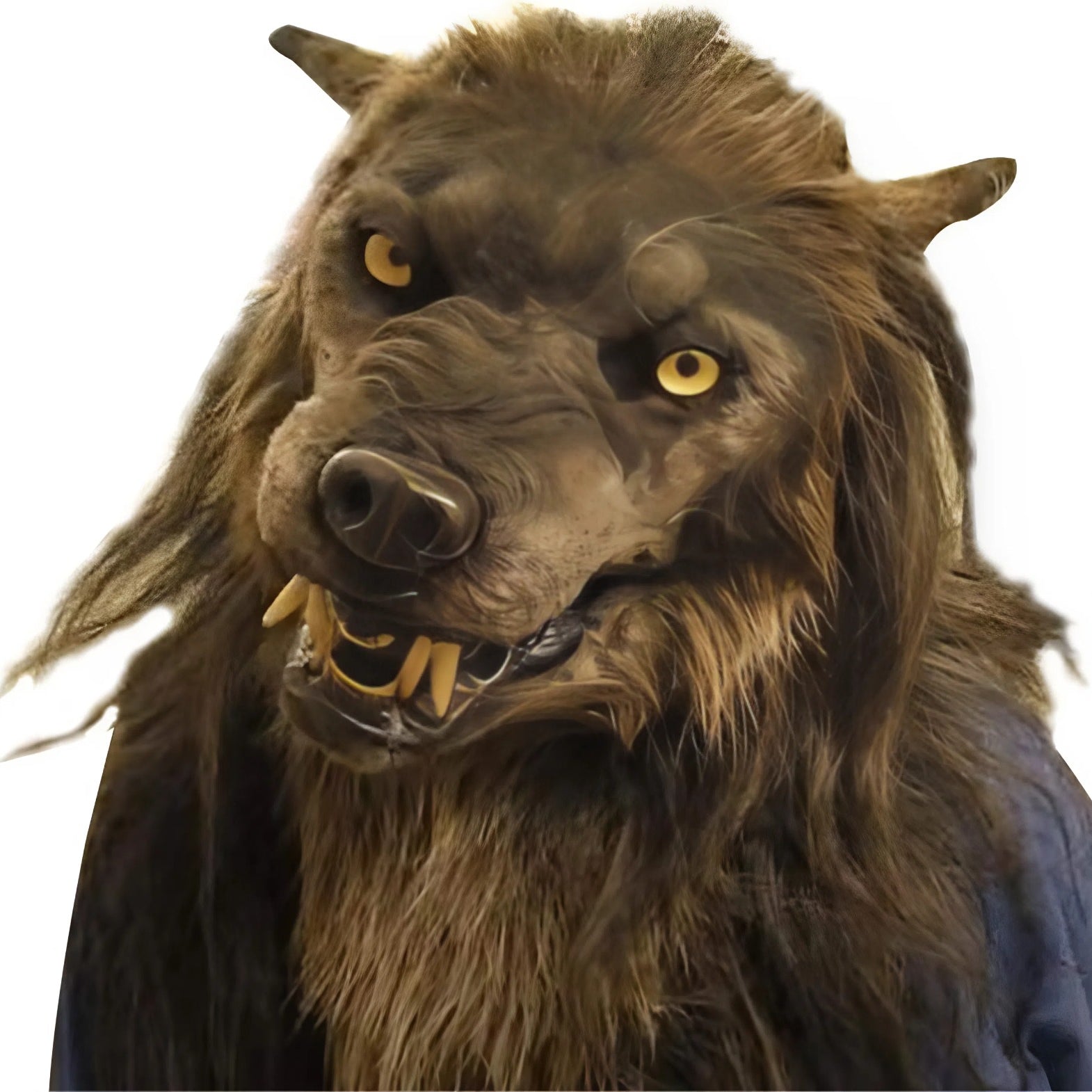 Wolf Mask Halloween Costume Accessory with Glowing Eyes, Movable Jaw, and Adjustable Strap