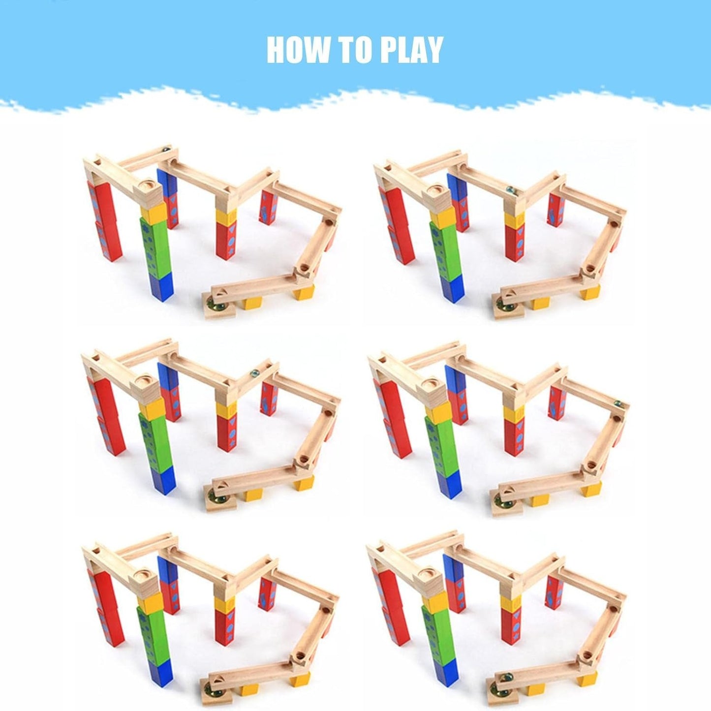 Wooden Marble Run - Educational Toy, Creative Track Builder, Smooth Finish, Natural Wood, Safe for Ages 3+