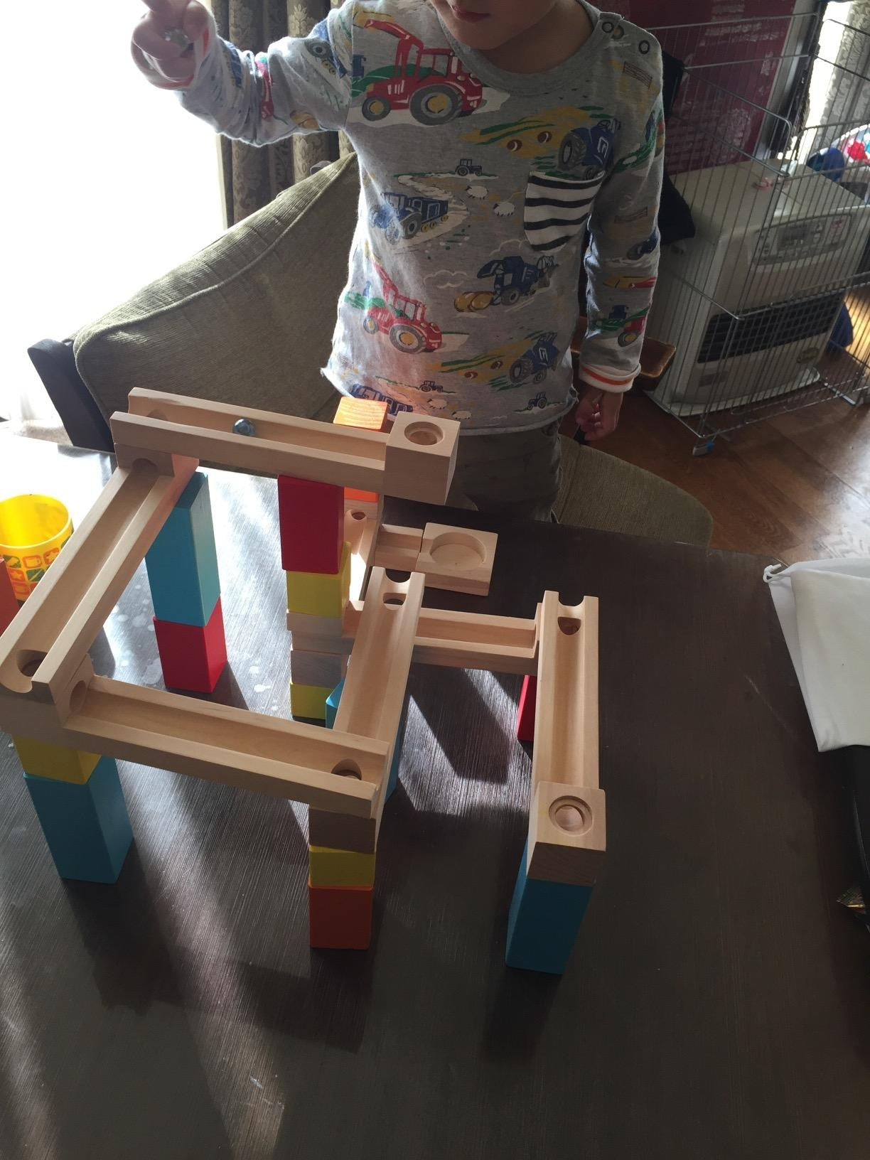 Wooden Marble Run - Educational Toy, Creative Track Builder, Smooth Finish, Natural Wood, Safe for Ages 3+