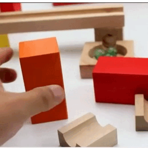 Wooden Marble Run - Educational Toy, Creative Track Builder, Smooth Finish, Natural Wood, Safe for Ages 3+