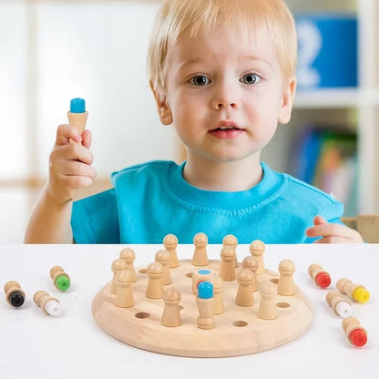Wooden Memory Game with Vibrant Colors, Designed to Improve Memory, Safe for Ages 3+